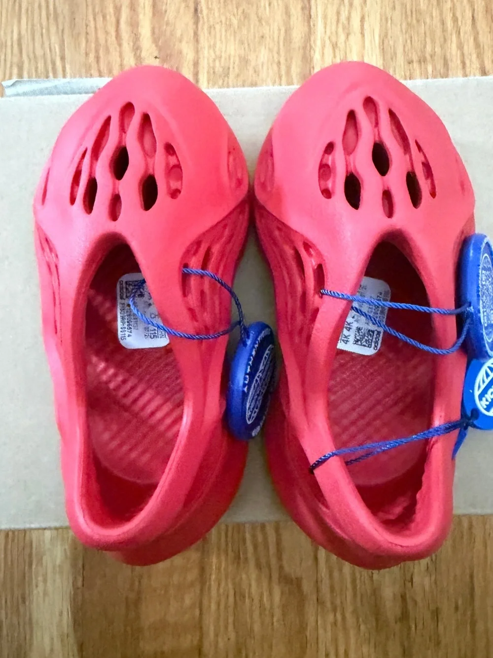 Kids' Red Slip-On Foam Water Shoes with Vent Cutouts